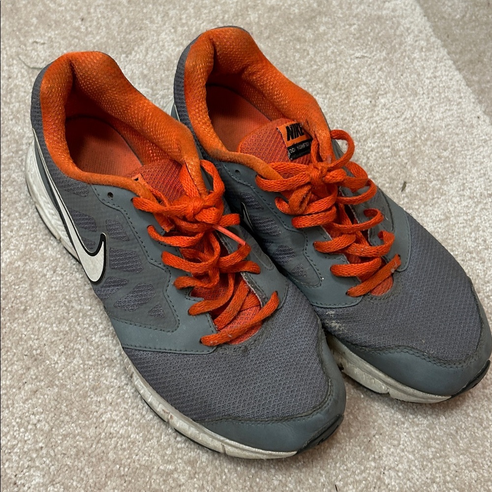 Nike “Downshifter 6” Charcoal and Orange Athletic Shoes - Size 8.5